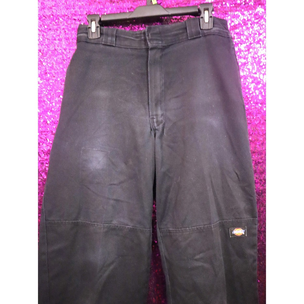 *VERY FLAWED* Black Double Knee Pants 30x32 Dickies Mens Distressed DIY Punk